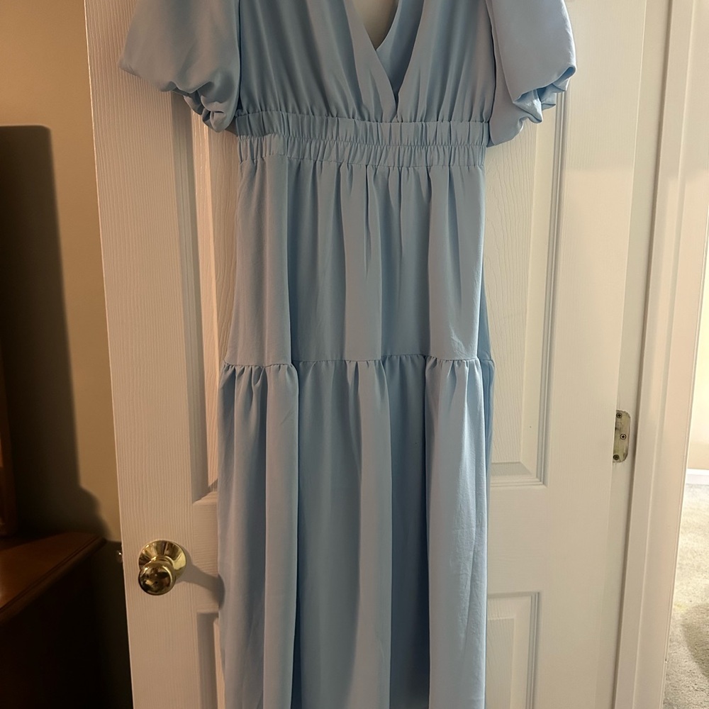 Light Blue Midi Dress